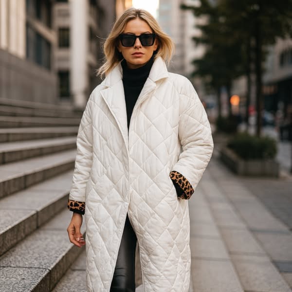 Arianna - Lång enfärgad dunjacka