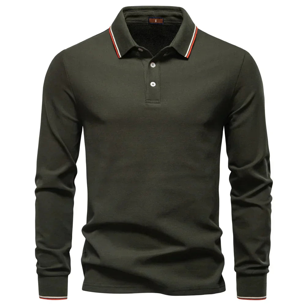 Lio - Premium Långärmad Pikétröja för Herr