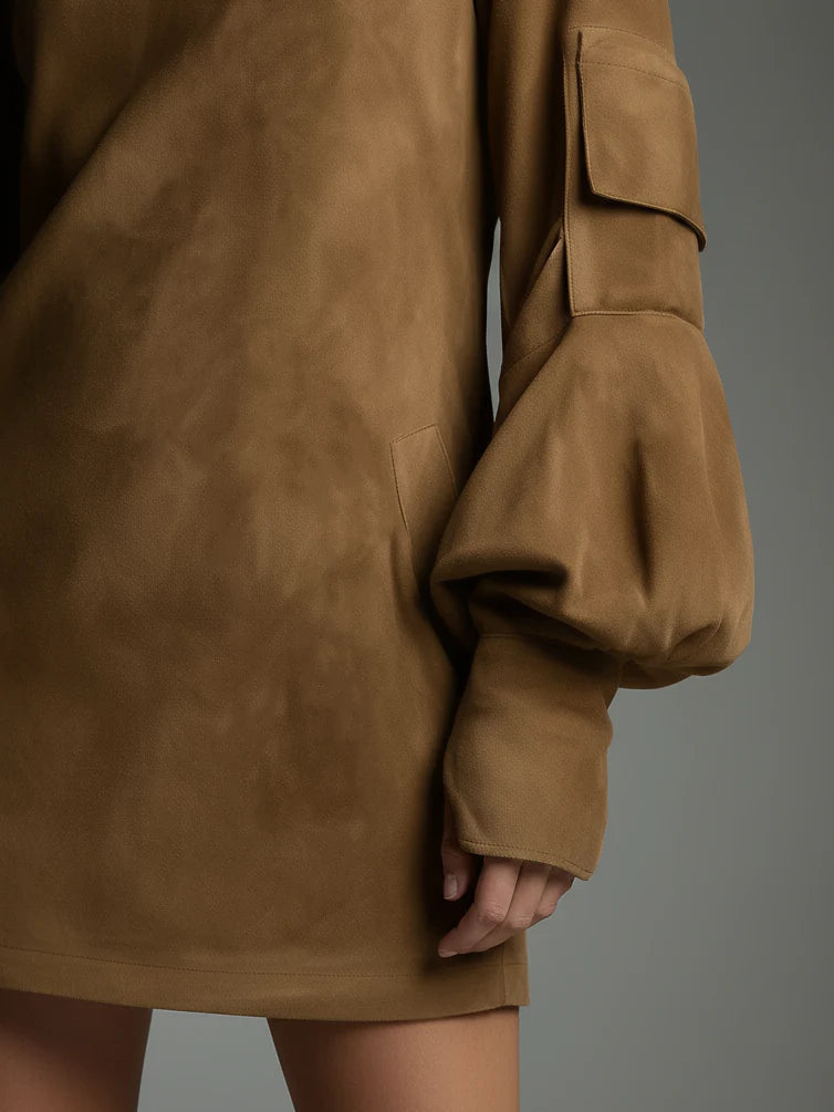 Ottavia – Vintage mocka mini klänning