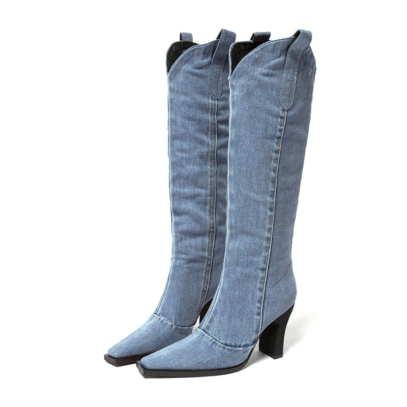 Oklahoma Denim Hög Boots