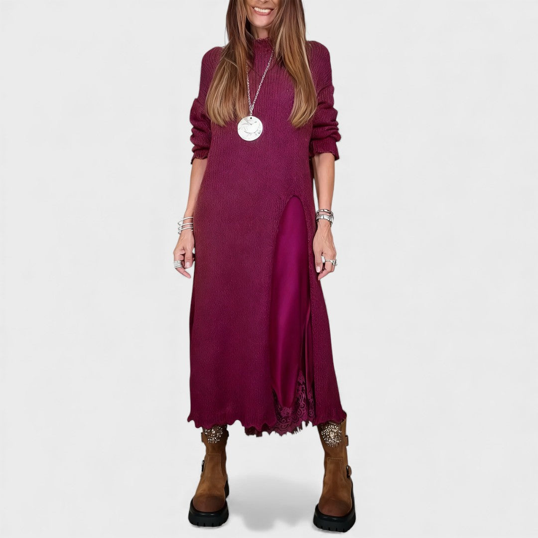 Abalyn - Elegant Casual Midi Dress