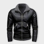 Elegant Läder- och Fleecjacka